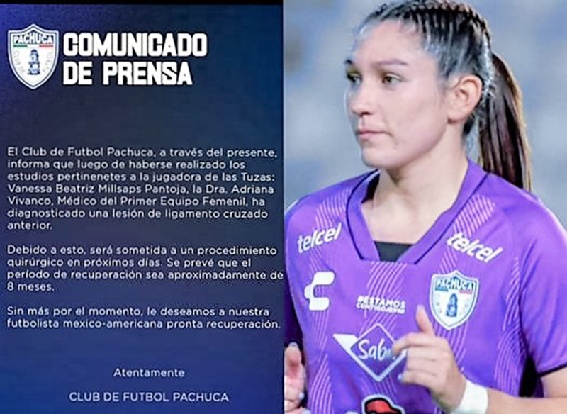 Vanessa Millsaps será baja de las Tuzas por ocho meses - Hidalgo Sport