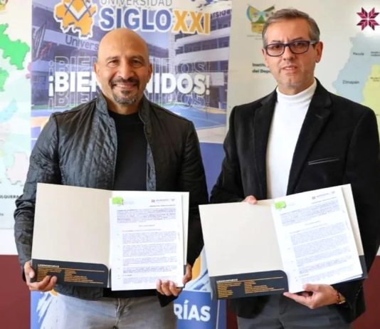 Signan convenio de colaboración deportiva el InHiDe y Siglo XXI